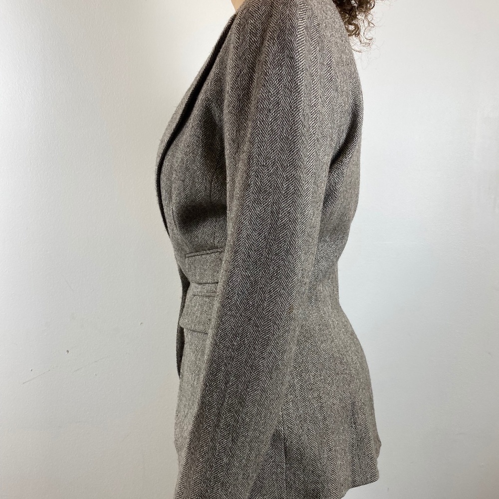 WOMENS KENNETH COLE HERRINGBONE TWEED SUIT JACKET SZ 6